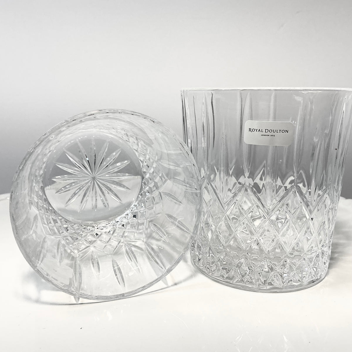Royal Doulton Crystal Lowball Whiskey Tumblers, Set of 2