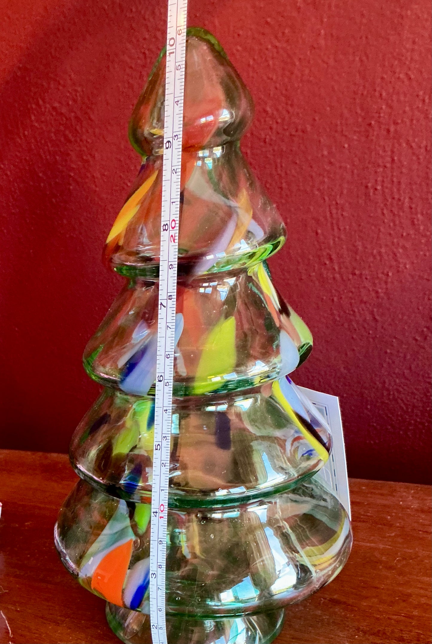 Art Glass Holiday Tree By Zorza Glassworks Poland 10”