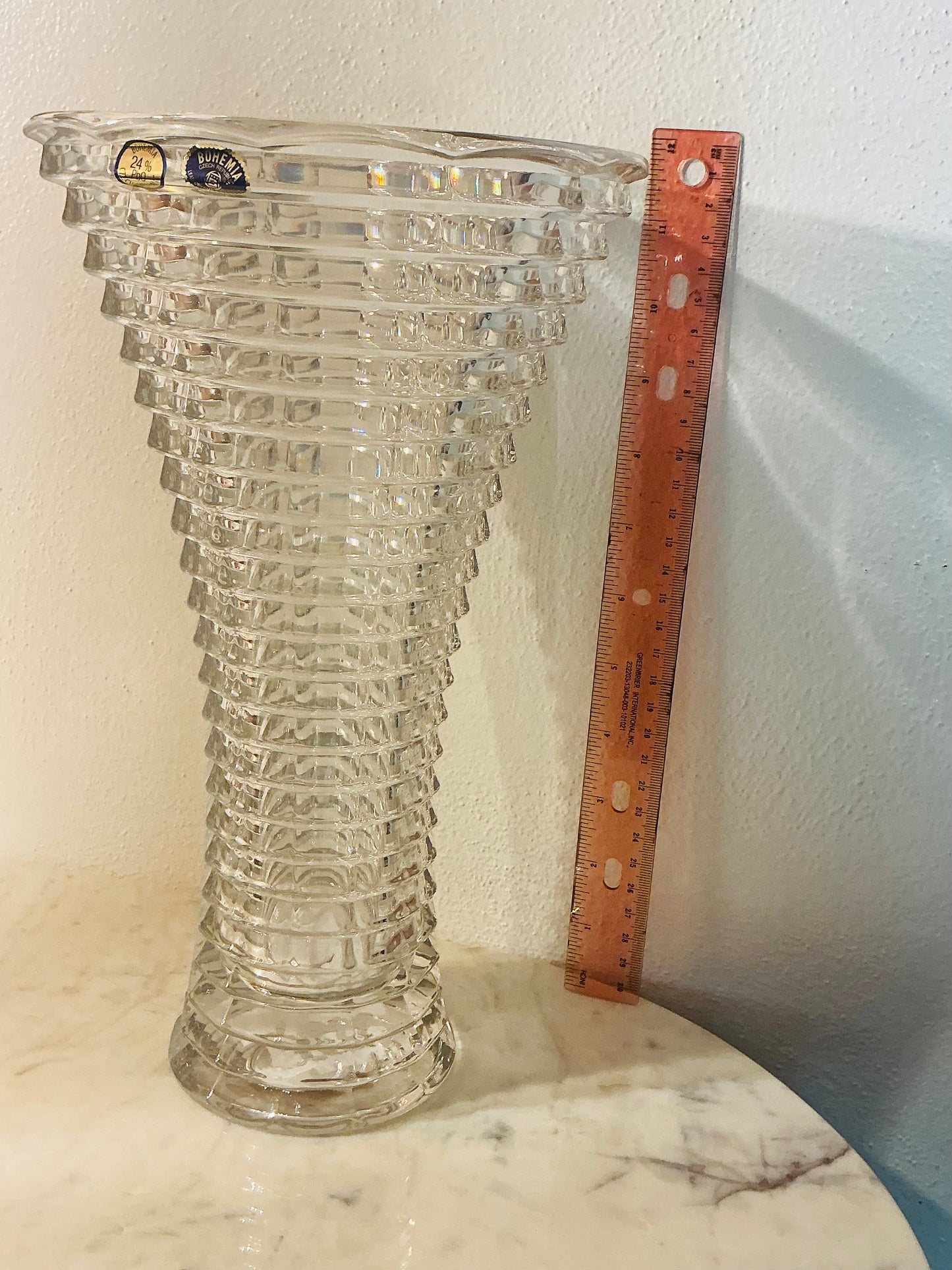 BOHEMIA CRYSTAL BLADE VASE 11.8’’