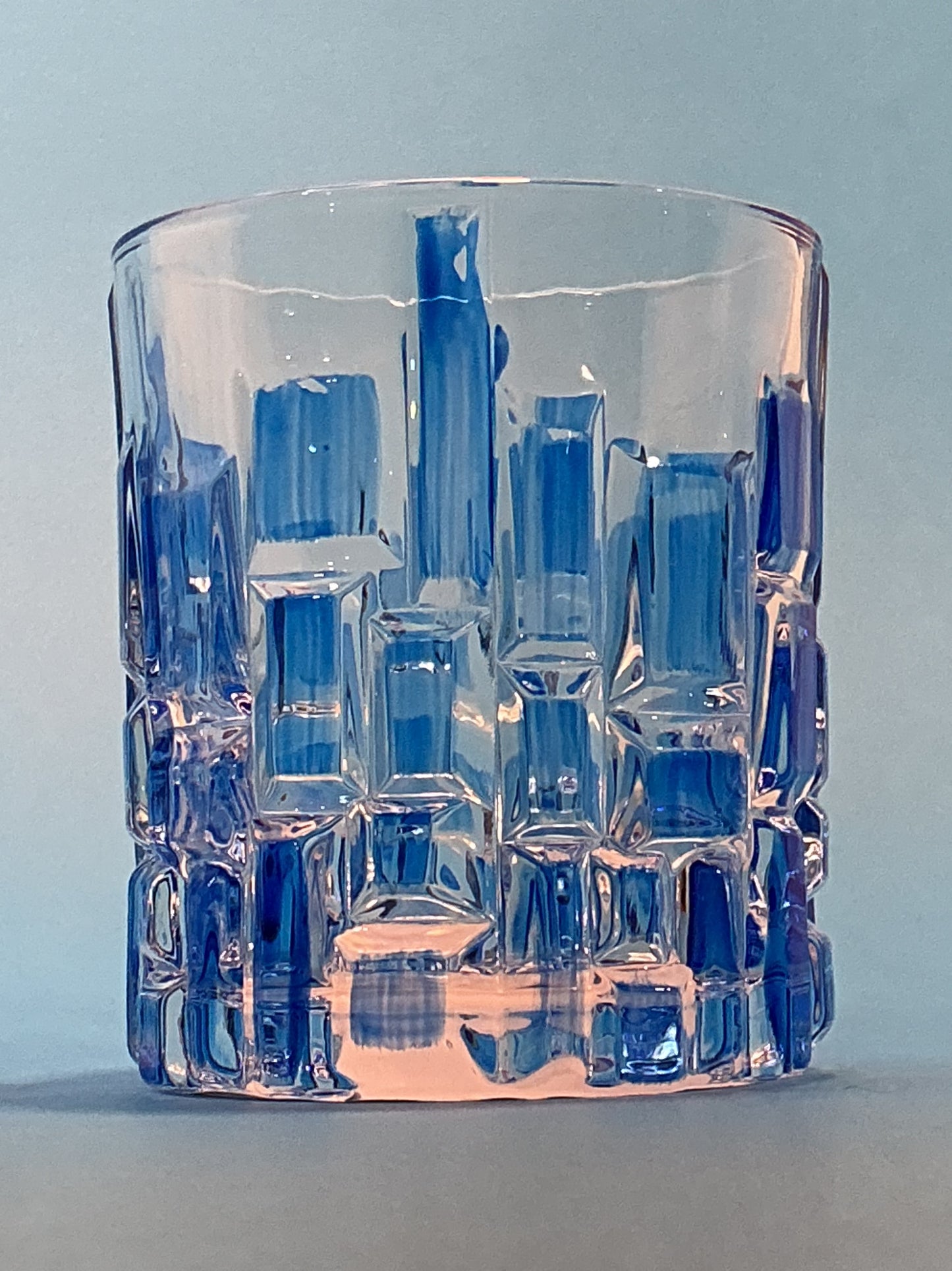 Gusto Buono Blue Hand Painted Drinking/Whisky Glasses set of 2 made in Italy