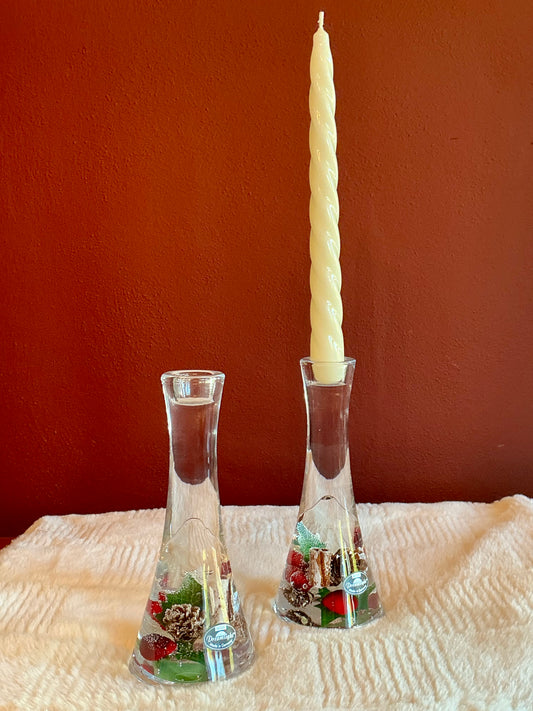 Dreamlight Candle Holder 6.75 x 2.5 Holiday Decor Christmas. Set of 2