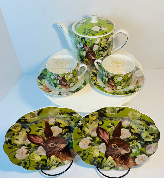 Grace’s Teaware Set of 5pcs from the Bunny in Bloom Collection for Easter !