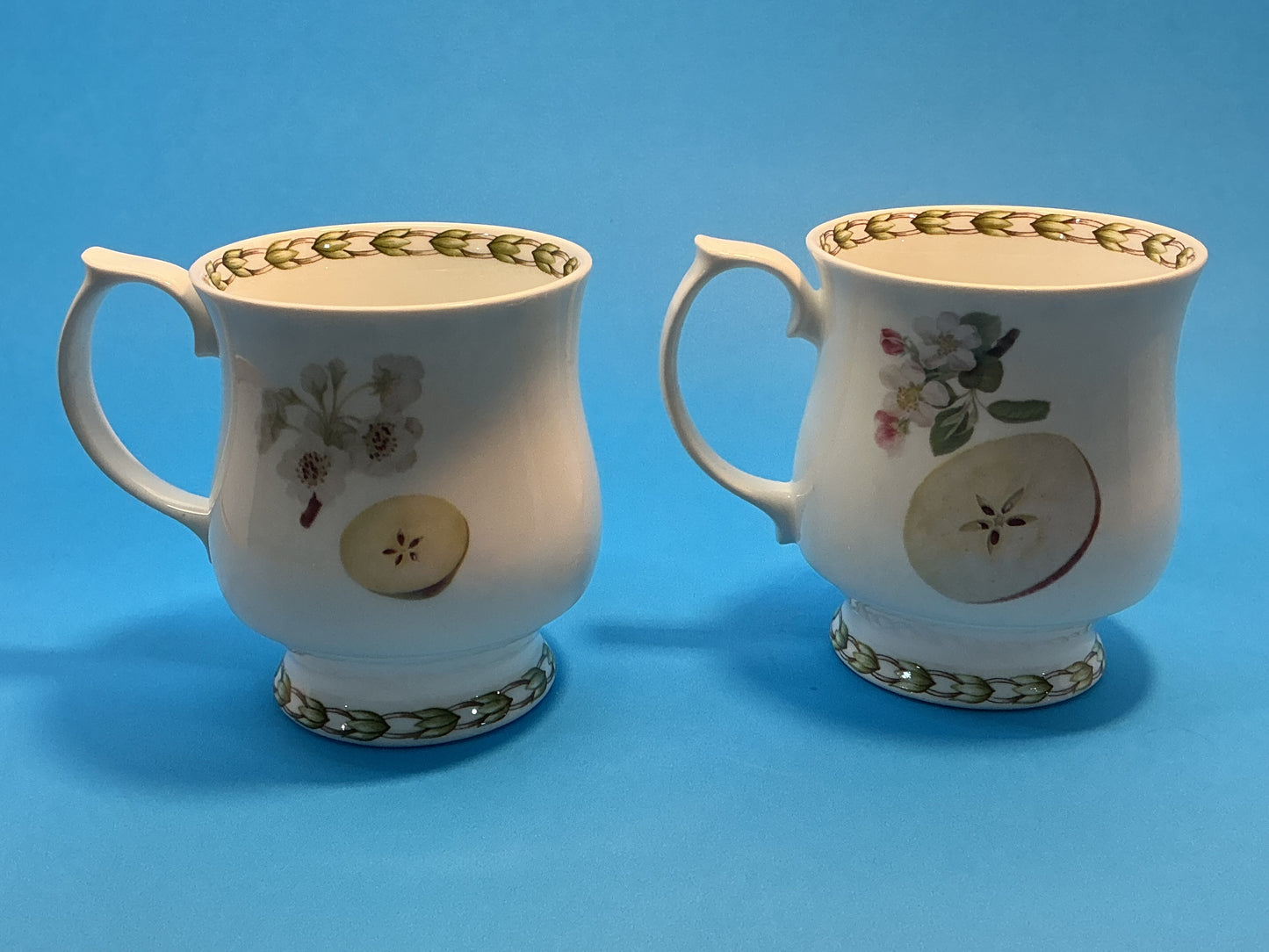 Queen’s vintage fine bone china hookers fruit set of 2 Mugs pear/apple