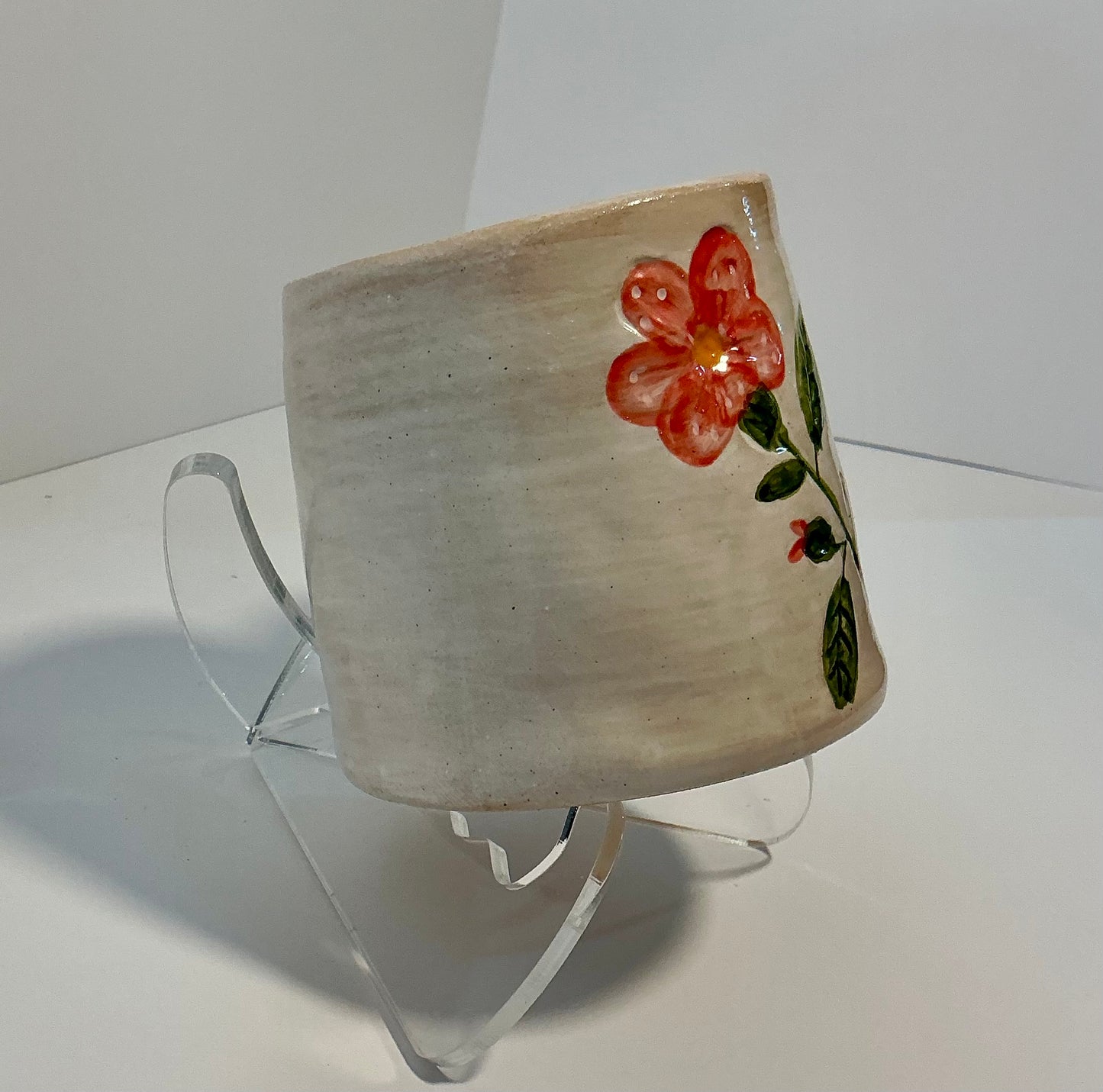 Potter’s Studio Hand-Painted Floral Ceramic Mug ( Multiple colors)
