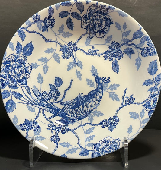 Queen’s Kujaku Blue and White Porcelain 9” Bowl. Made in England