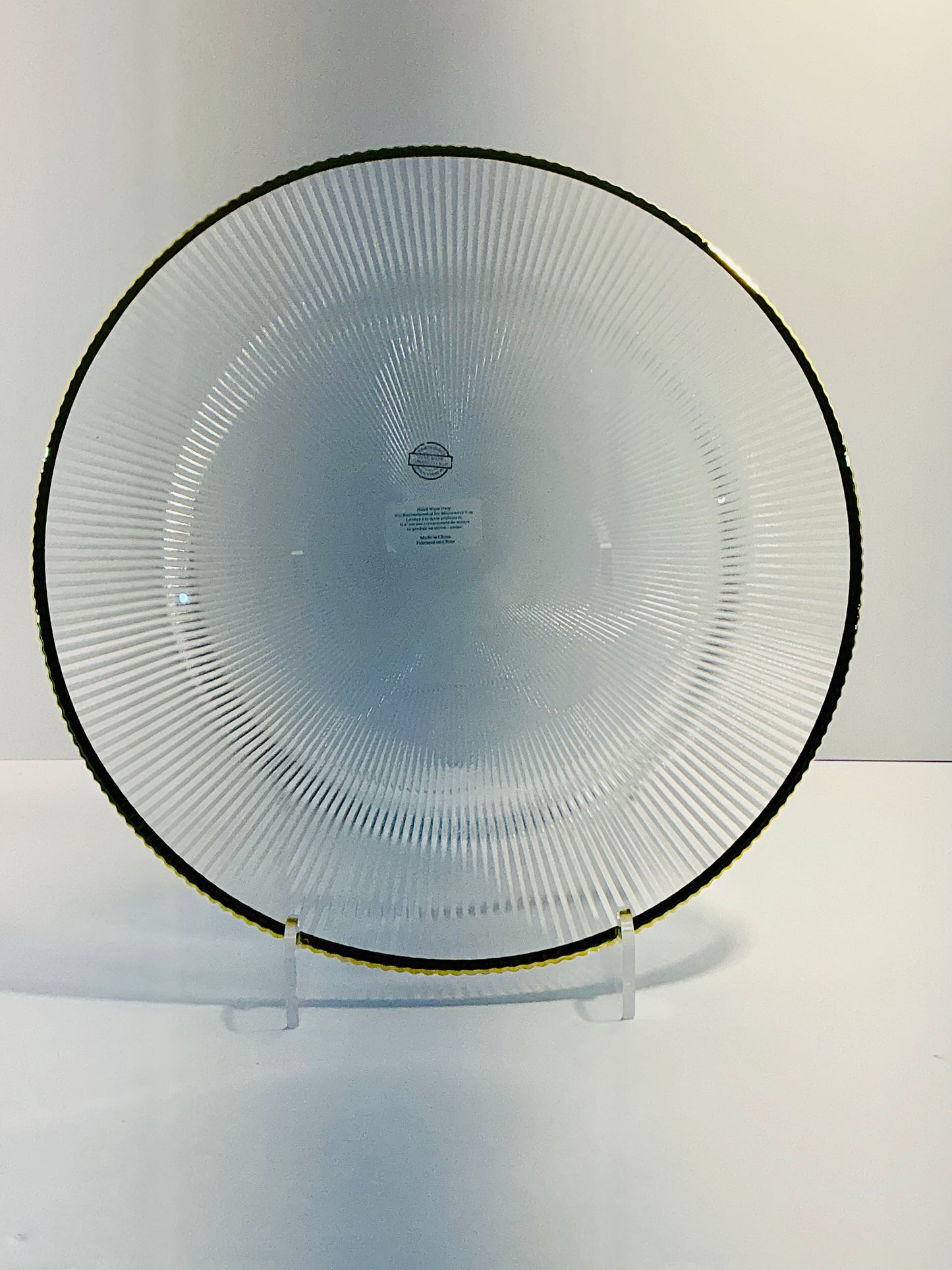 Clear Textured Glass Charger Plate w/ Gold Rim 13” multi use, make a perfect gift