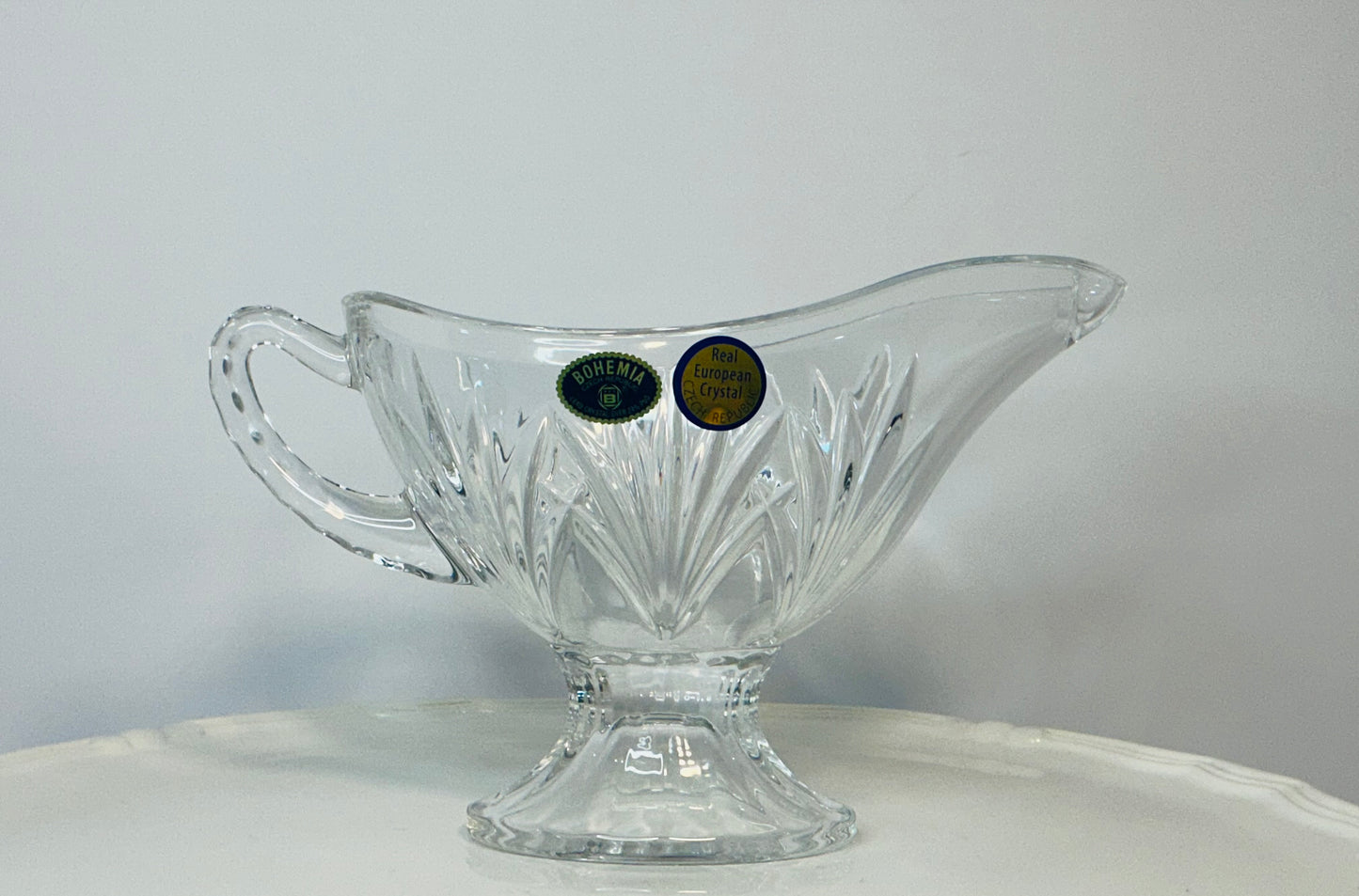 Bohemia Czech Republic Lead Crystal Gravy Boat