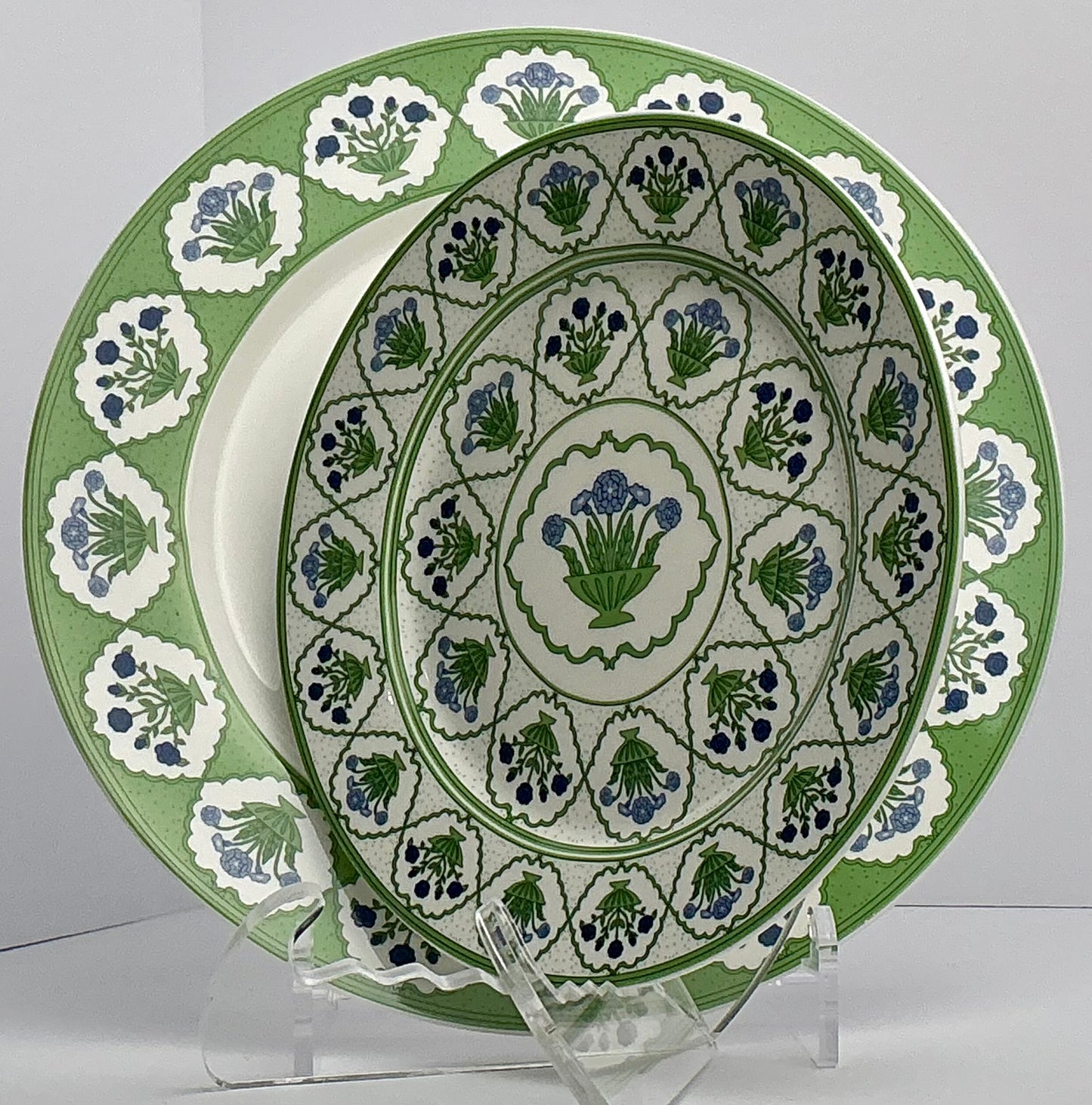 Grace’s Teaware Ceramic Plate Set / Dinner & Salad Plates / Blue Floral OR Green Design