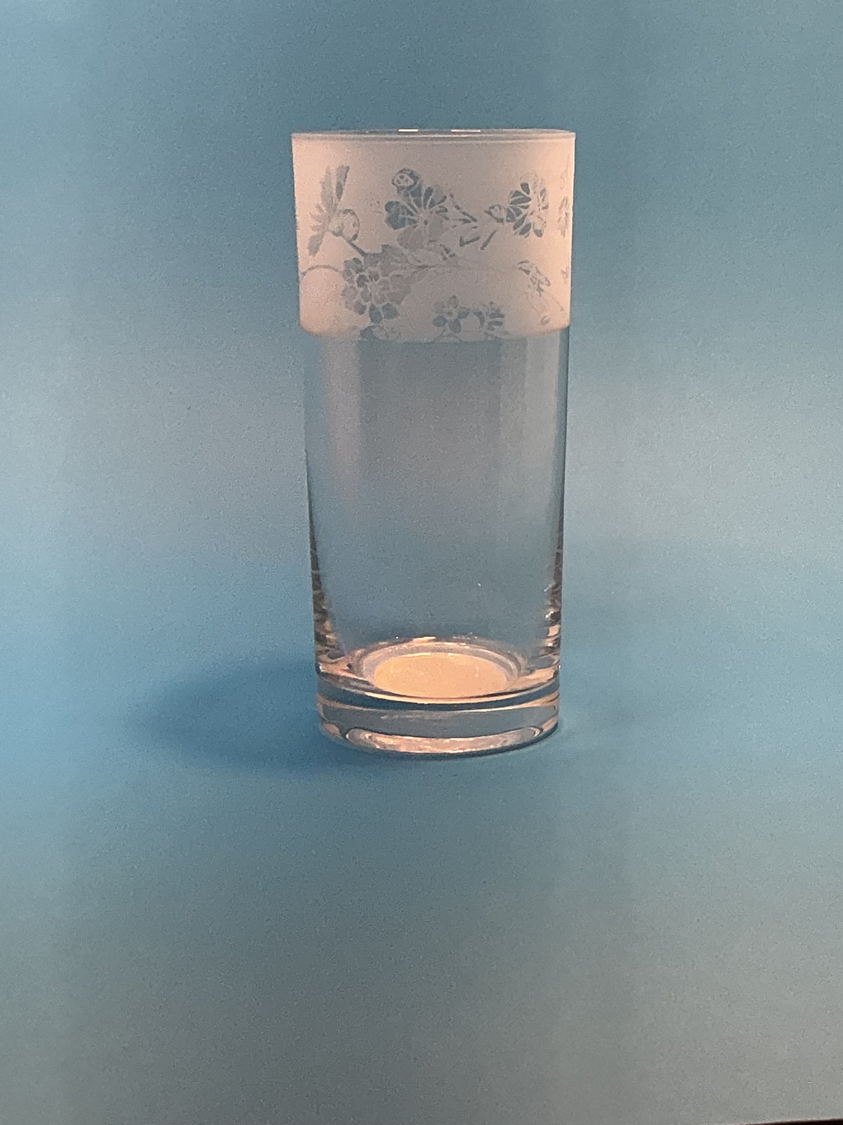 Milford Collection Scottish Thistle Tumbler Animo  Glass Etched 6” one piece Made in France