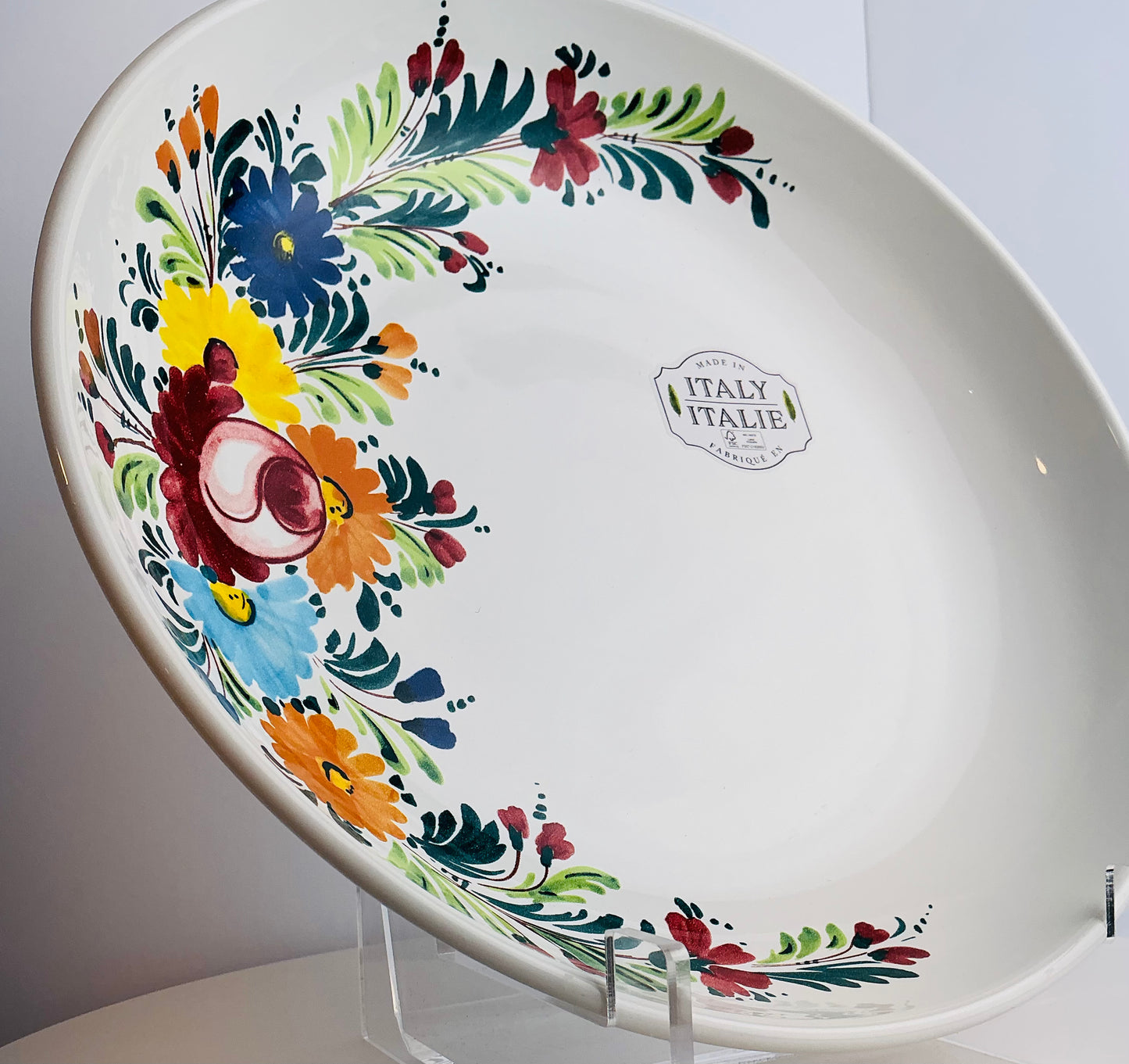 Nova Deruta Italian Hand Painted Ceramic Serving Bowl 12" – 3 Patterns – Made in Italy
