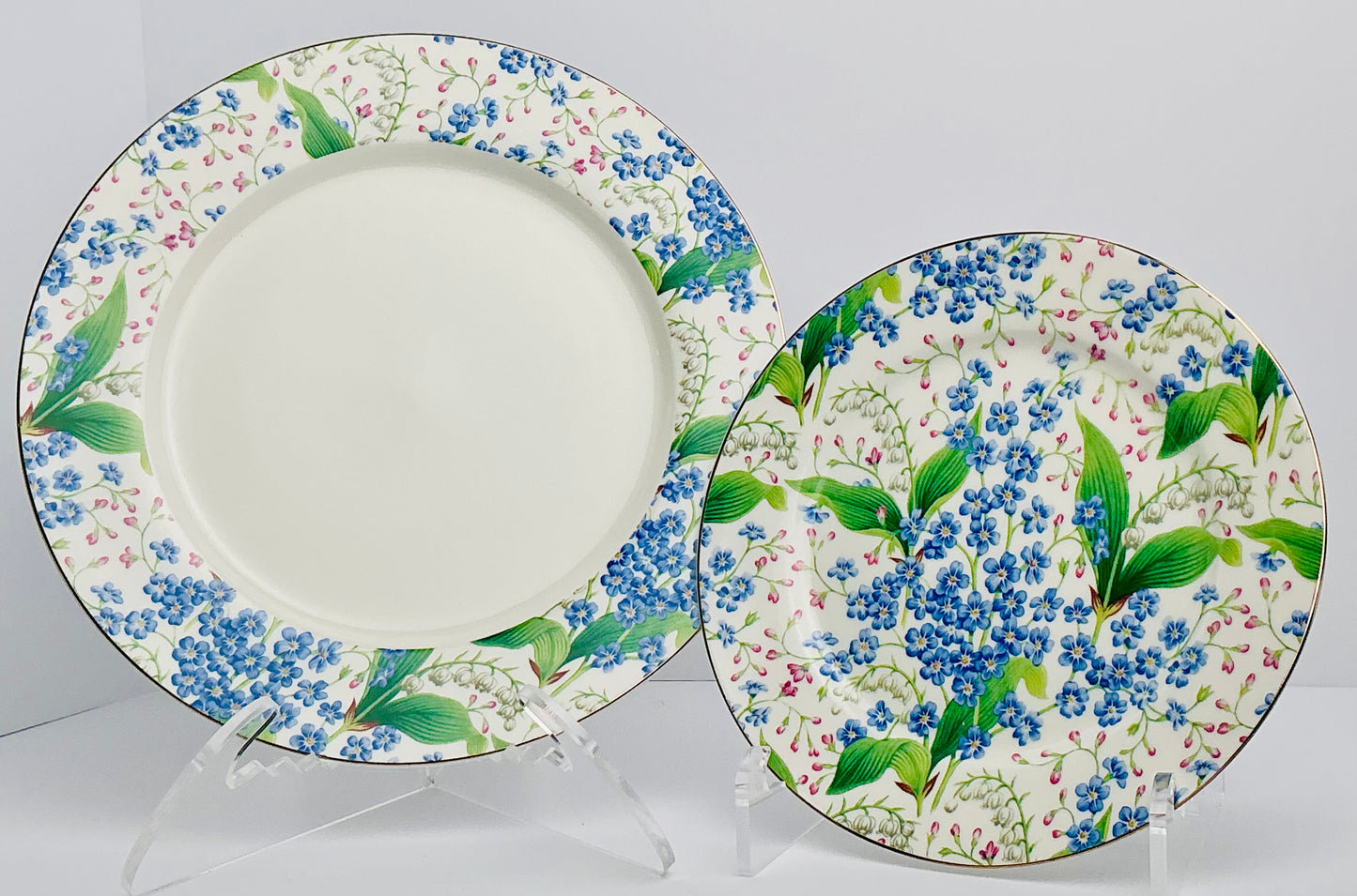 Grace’s Teaware Ceramic Plate Set / Dinner & Salad Plates / Blue Floral OR Green Design