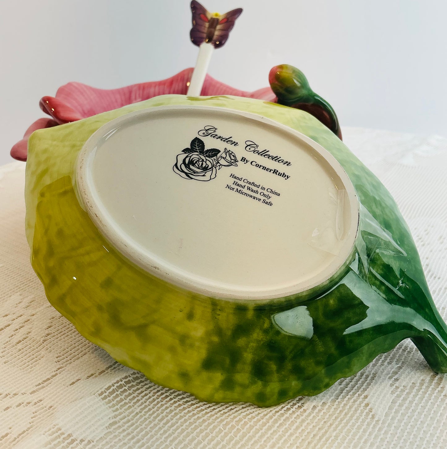 CornerRuby Garden Collection Handcrafted Flower Mug & Teacup Set