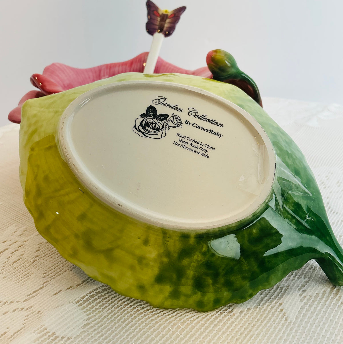 CornerRuby Garden Collection Handcrafted Flower Mug & Teacup Set