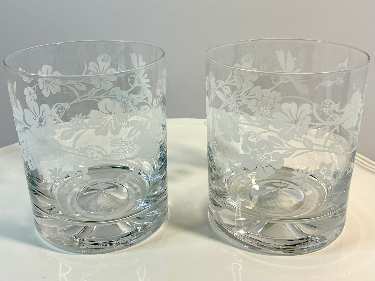 Milford Collection LADYBIRD Set of 2 Whisky Tumbler Elegance Made in England