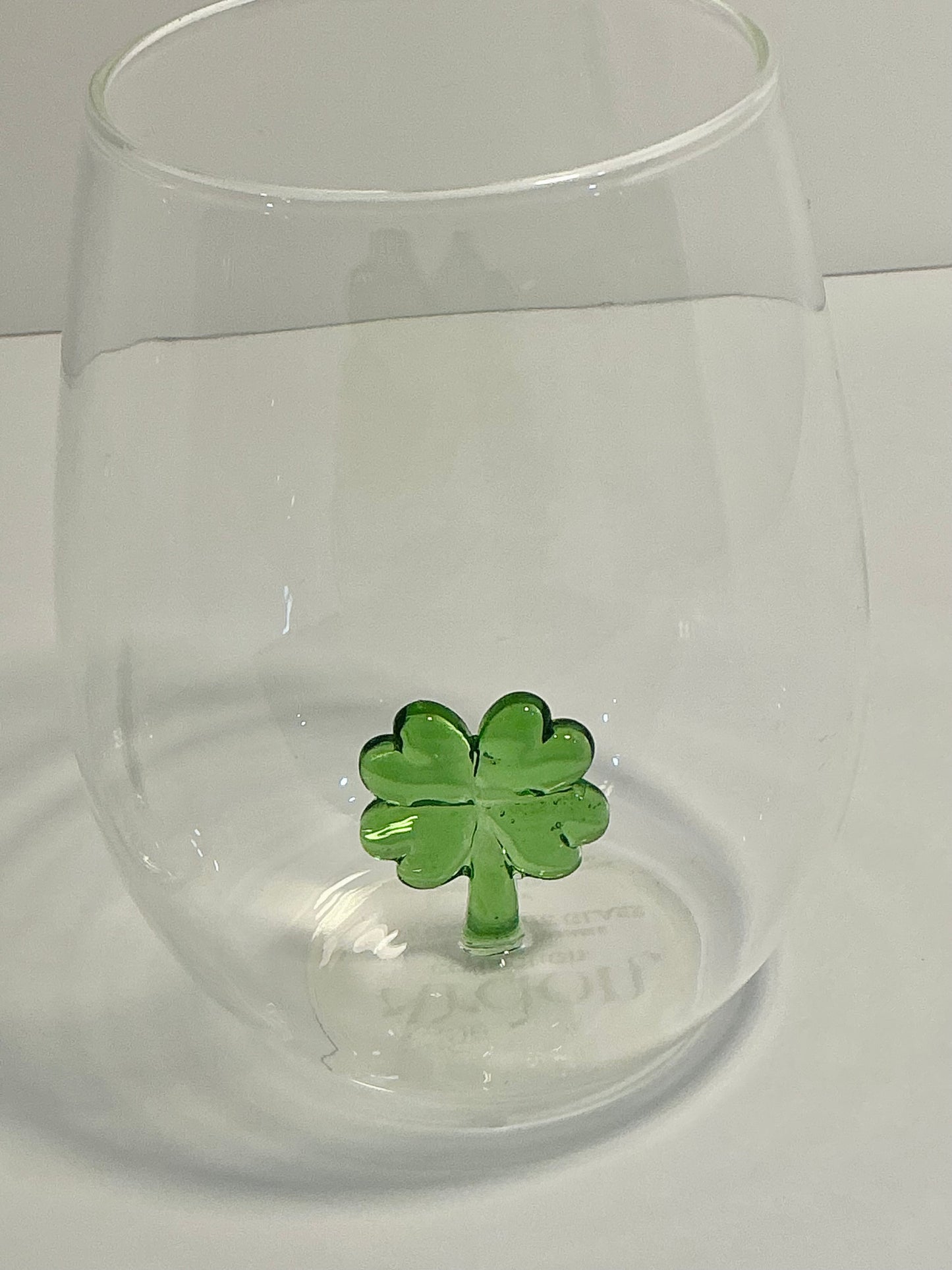 The Ardon Collection Set of 2 Shamrock Stemless Wine Glasses 9oz smaller version 4.5”