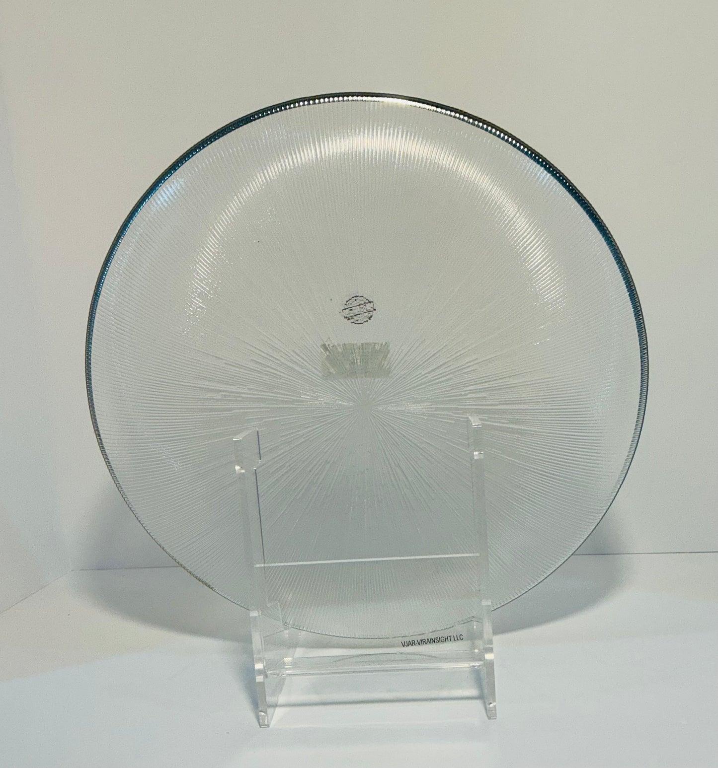 Clear Textured Glass Charger Plate w/ Gold Rim 13” multi use, make a perfect gift