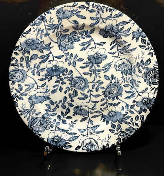 Royal Wessex Blue Peony Floral 11” Dinner Plate.Made in England (Attributed to Churchill)