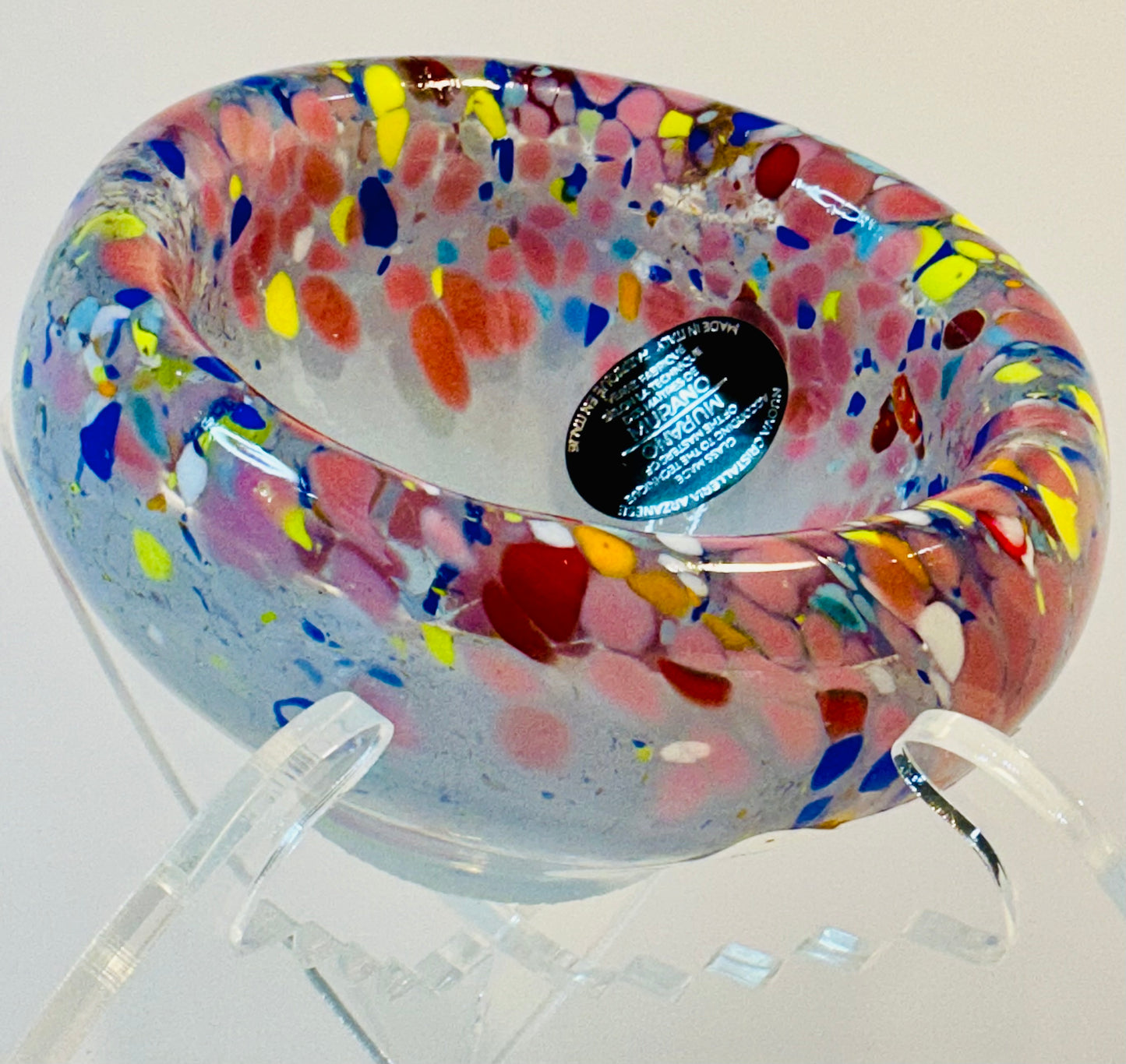 MURANO Style Candy or Key Bowl Nuova Cristalleria Arzanese hand blown in Italy