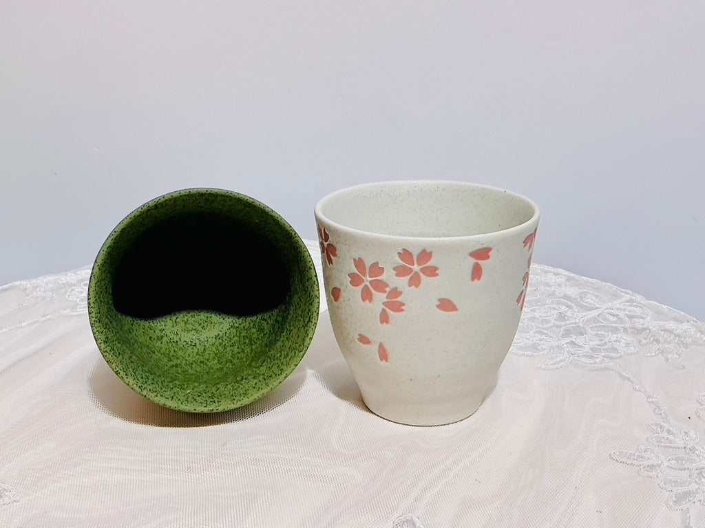 Jewel Sakura Cherry Blossom Ceramic Bowl & Tea Cup Set | Made in Japan