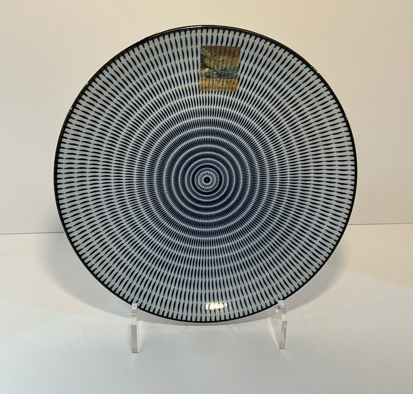 Kika Ceramic Blue & White Dinner Plate , Made in Japan