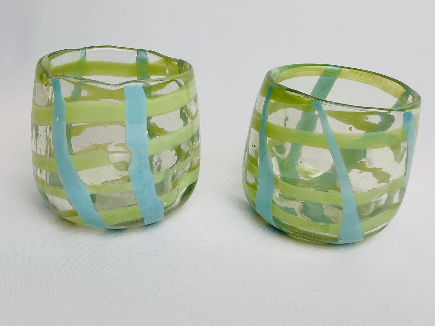 Set of 2 Hand Painted & Hand-Blown / heavy , stylish and durable tumblers, Made in India