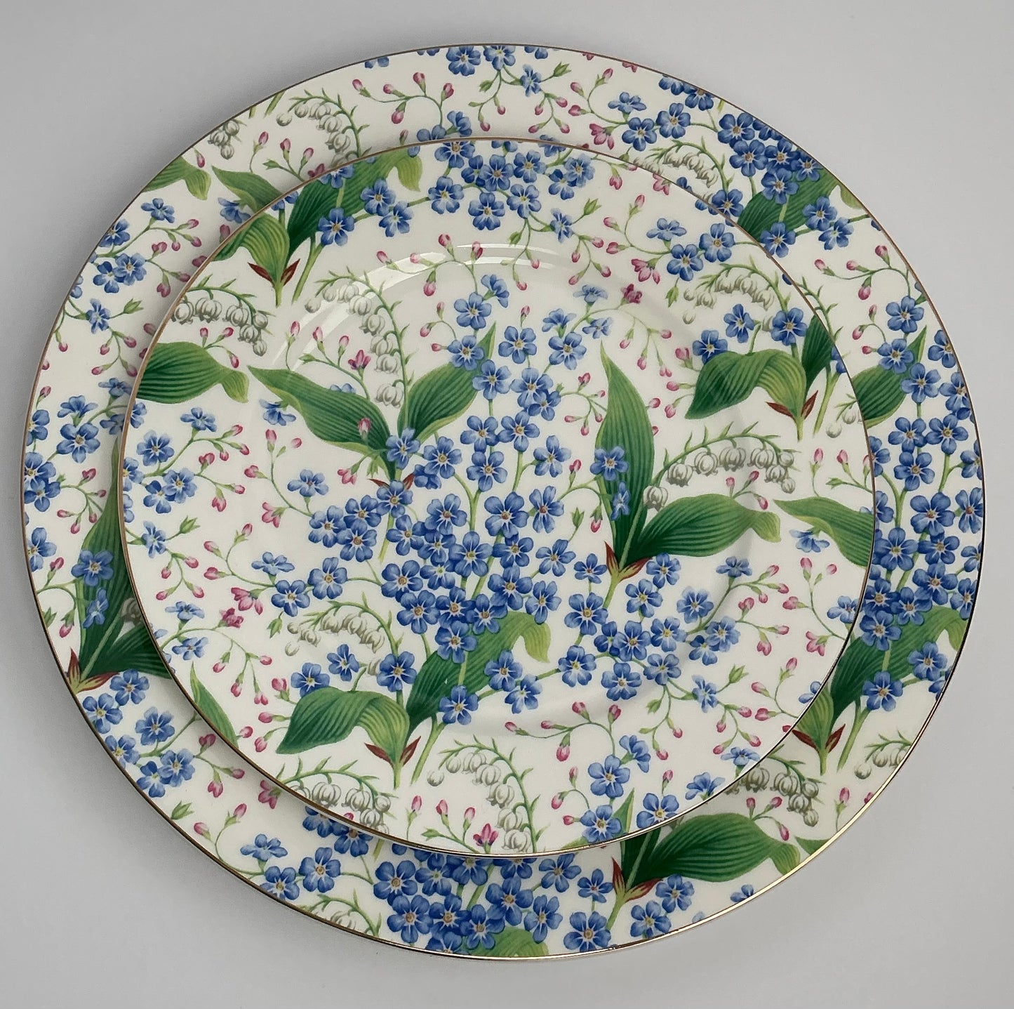 Grace’s Teaware Ceramic Plate Set / Dinner & Salad Plates / Blue Floral OR Green Design