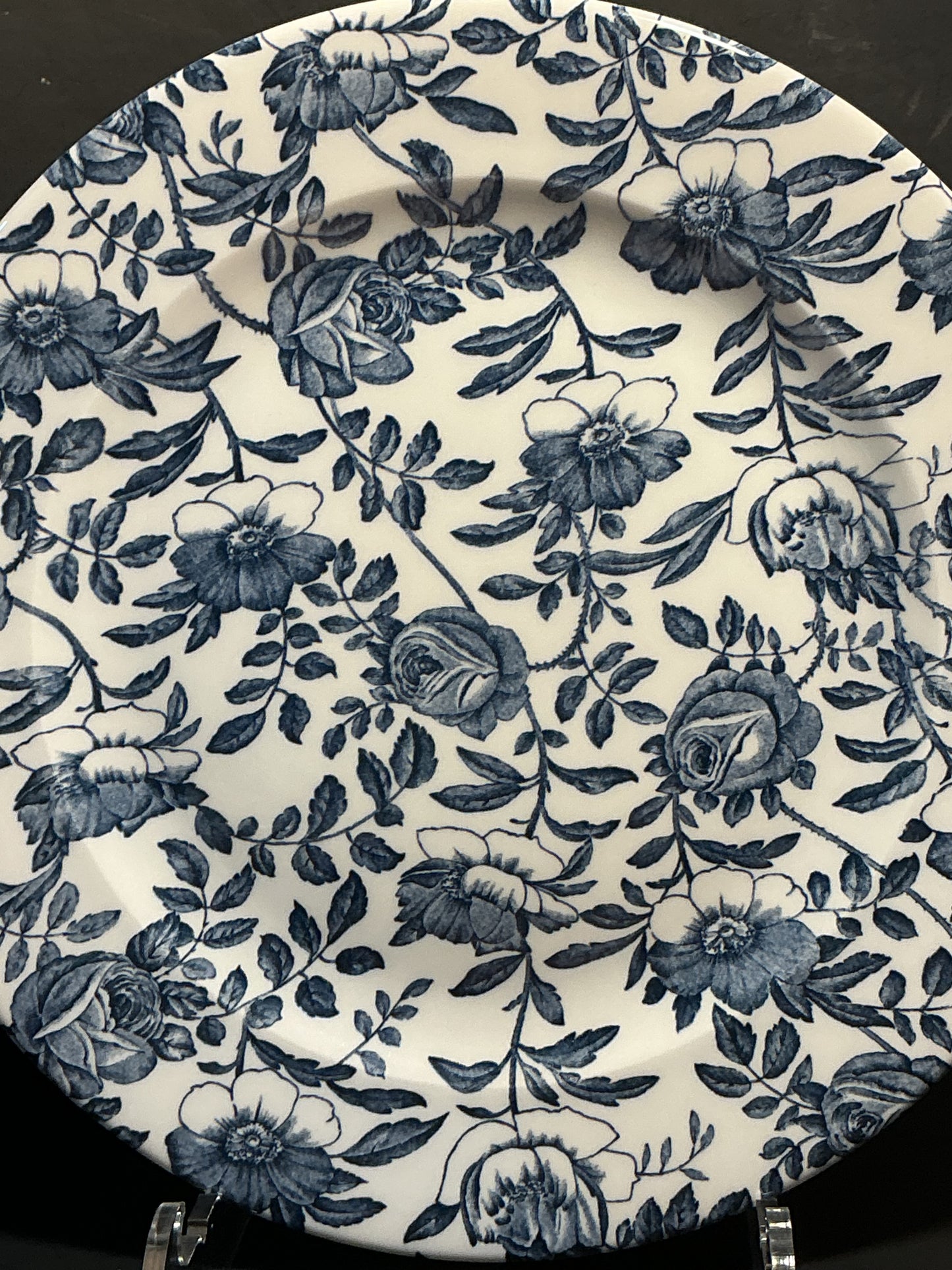Royal Wessex Blue Peony Floral 11” Dinner Plate.Made in England (Attributed to Churchill)