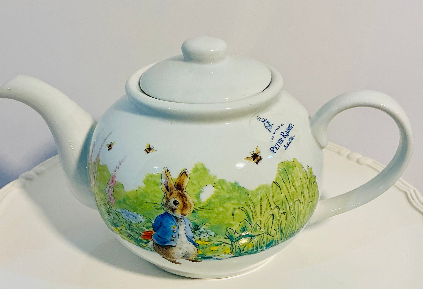 Beatrix Potter Peter Rabbit by Zrike Ceramic Teapot from “ In the Garden “ holds 4 cups , approximately 5.5” H, the world of Beatrix potter check my Peter rabbits collection of collectible items