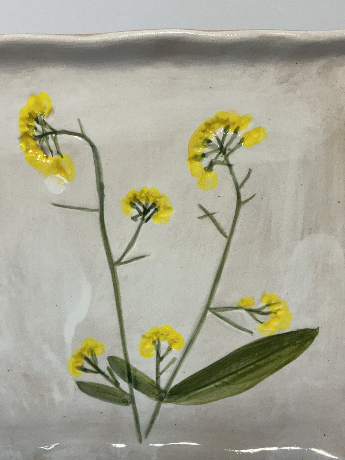 Potter’s Studio Hand-Painted Yellow Floral Square 5x5 Small Ceramic Dish