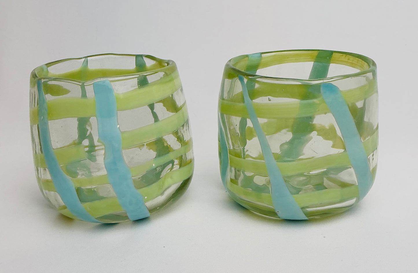 Set of 2 Hand Painted & Hand-Blown / heavy , stylish and durable tumblers, Made in India