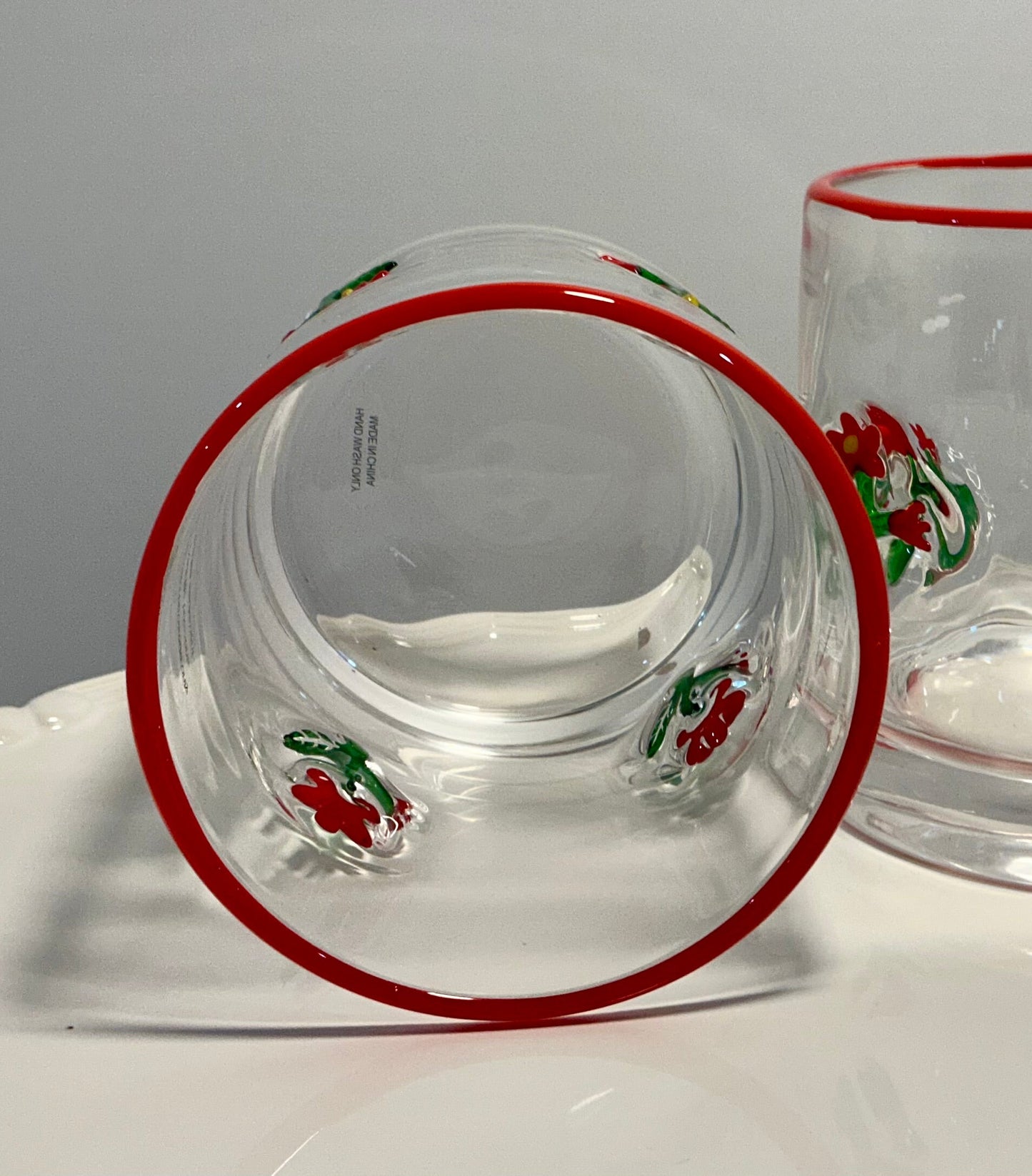 Anthropologie Dupe Red Flowers Icon Glass 17oz