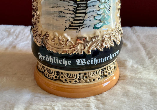 Silent Night Chapel Christmas Beer Stein Handcrafted In Germany Vintage Original