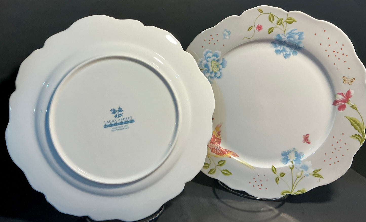 Laura Ashley set of 2 Side/Salad Plates 9” Heritage Collectibles
