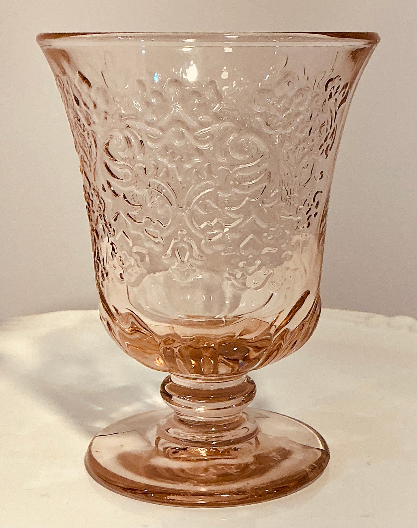 La rochère Amboise Pink Glass (Wine OR Water) available made in France vintage