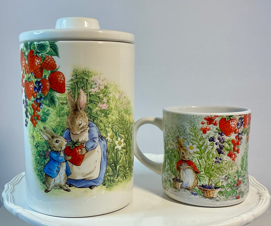 Beatrix Potter Peter Rabbit Cookie Jar & Matching Mug , Ceramic