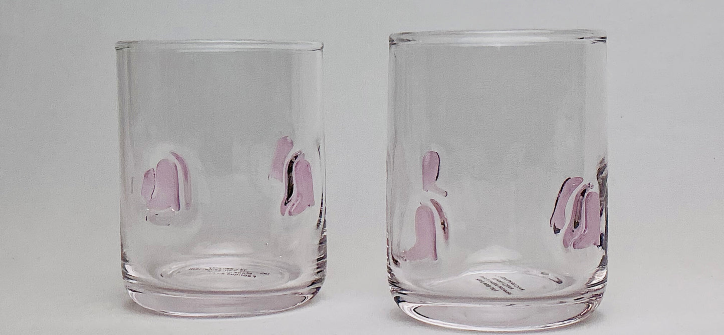 Anthropologie Dupe Set of 2 Pink Boot Icon Glass , trendy and Cute for cowboys Decor lovers