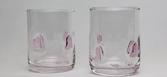 Anthropologie Dupe Set of 2 Pink Boot Icon Glass , trendy and Cute for cowboys Decor lovers
