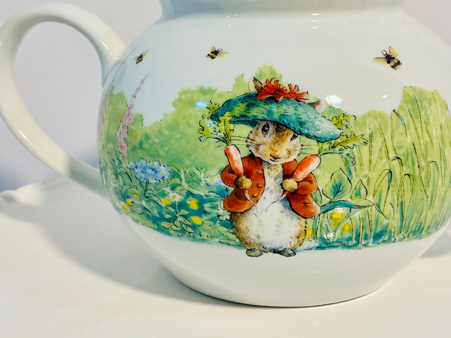 Beatrix Potter Peter Rabbit by Zrike Ceramic Teapot from “ In the Garden “ holds 4 cups , approximately 5.5” H, the world of Beatrix potter check my Peter rabbits collection of collectible items