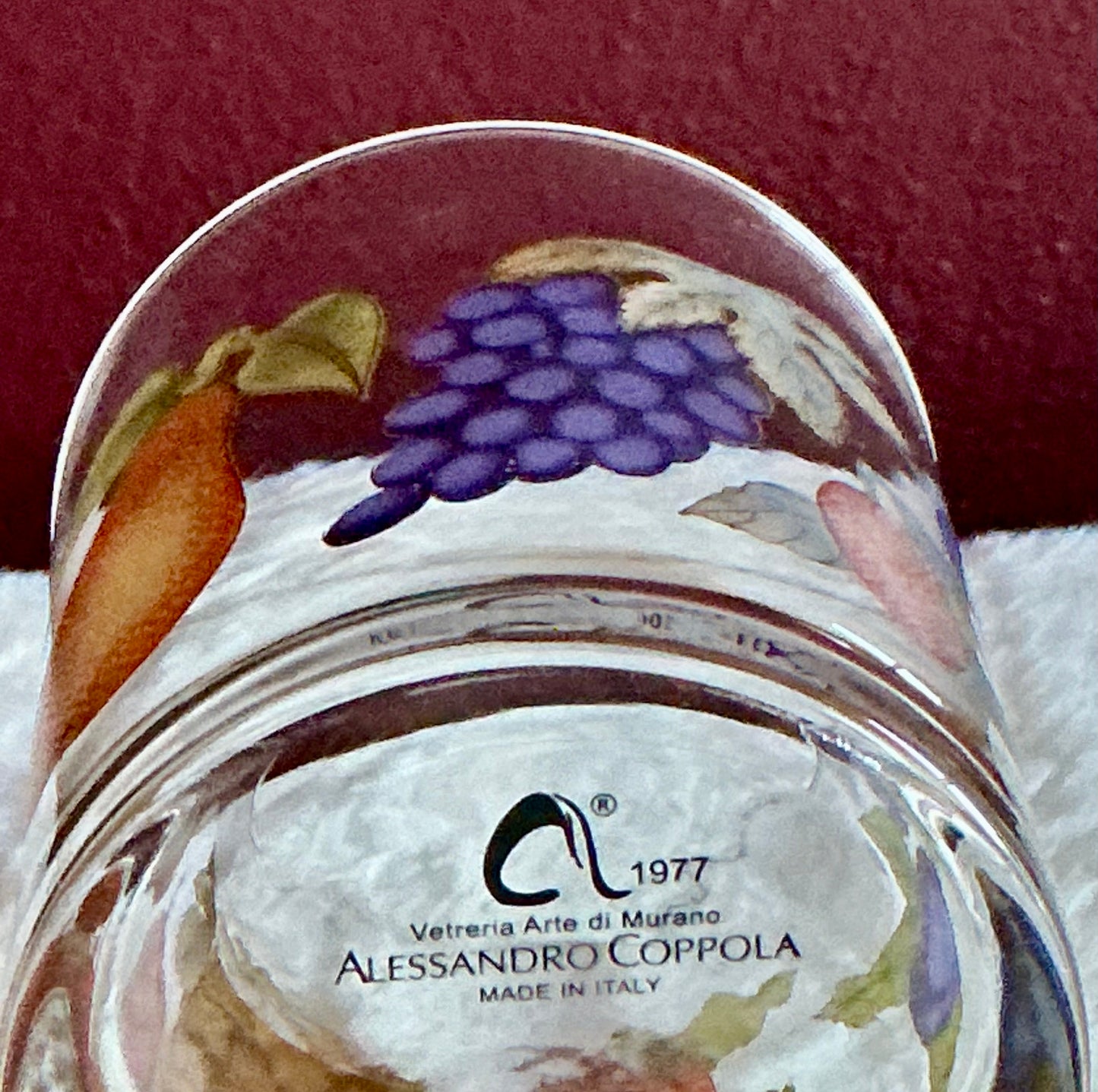 Glass Tumbler Set of 2 From The Vetreria Arte Di Murano Made In Italy