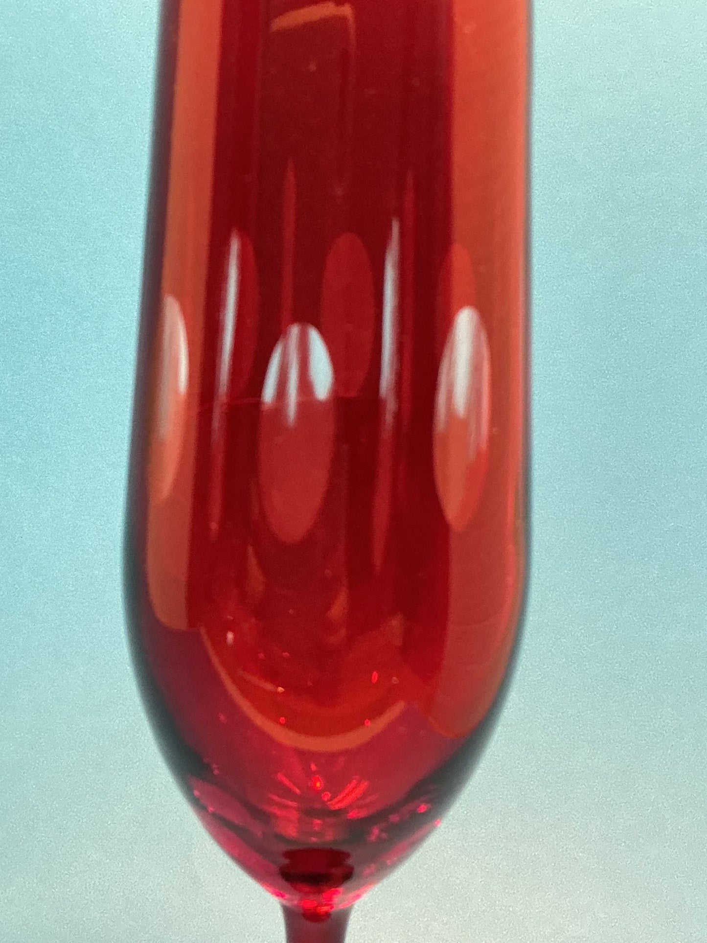 Italo Champagne Flute set of 2 Red 10” long