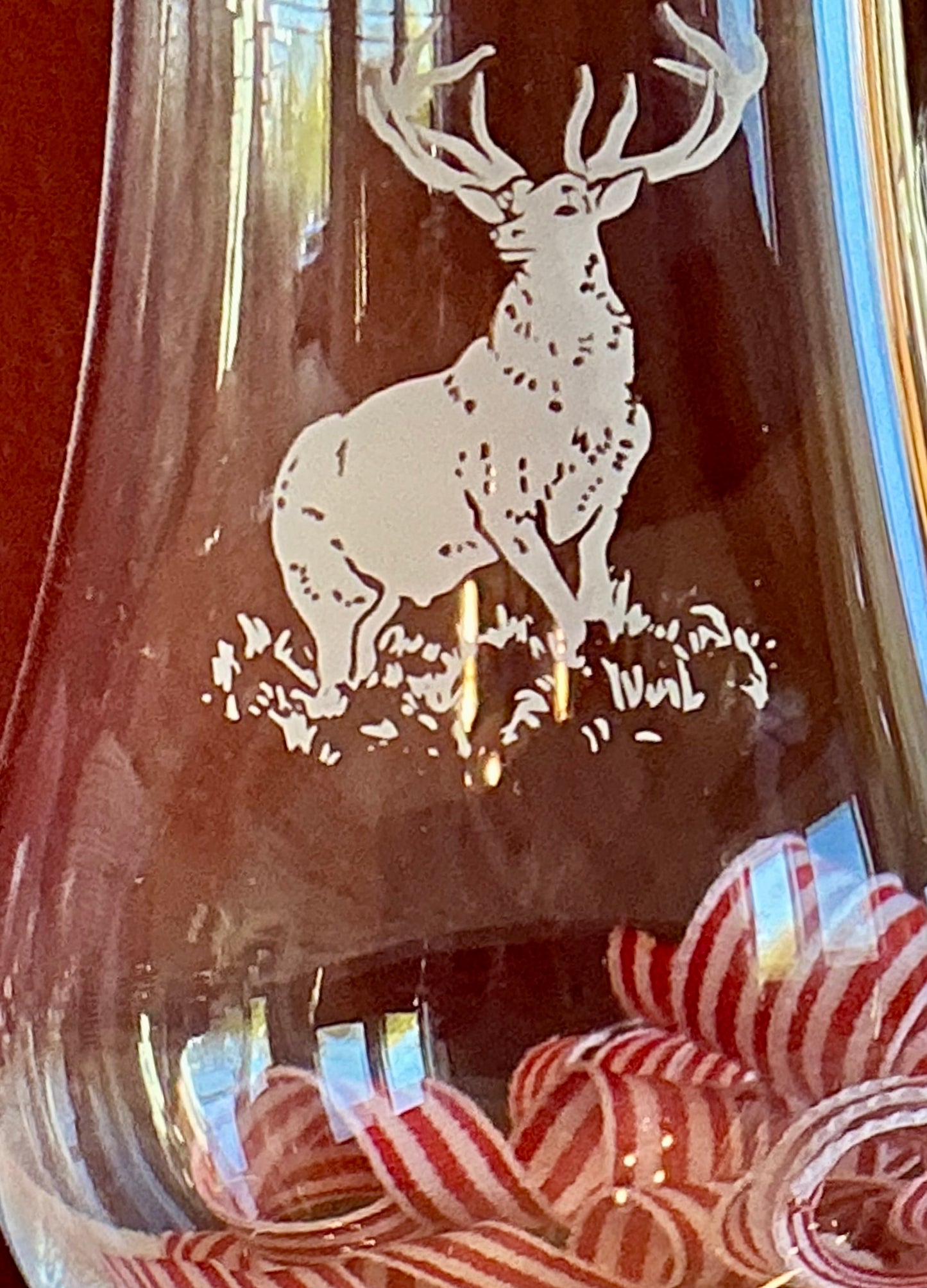 Set of 2 Glencairn Whiskey Tasting Glasses Deer Design