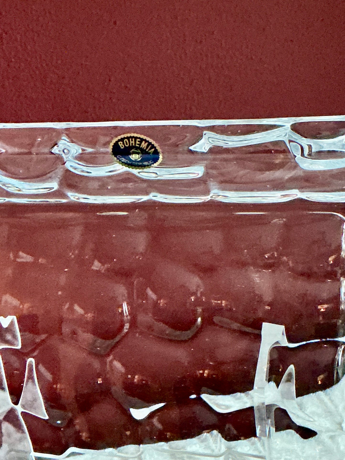 Crystal Bohemia Square Shaped Dish Czech Republic