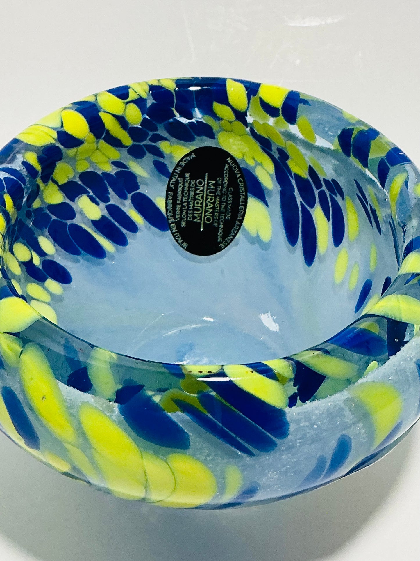MURANO Style Candy or Key Bowl Nuova Cristalleria Arzanese hand blown in Italy