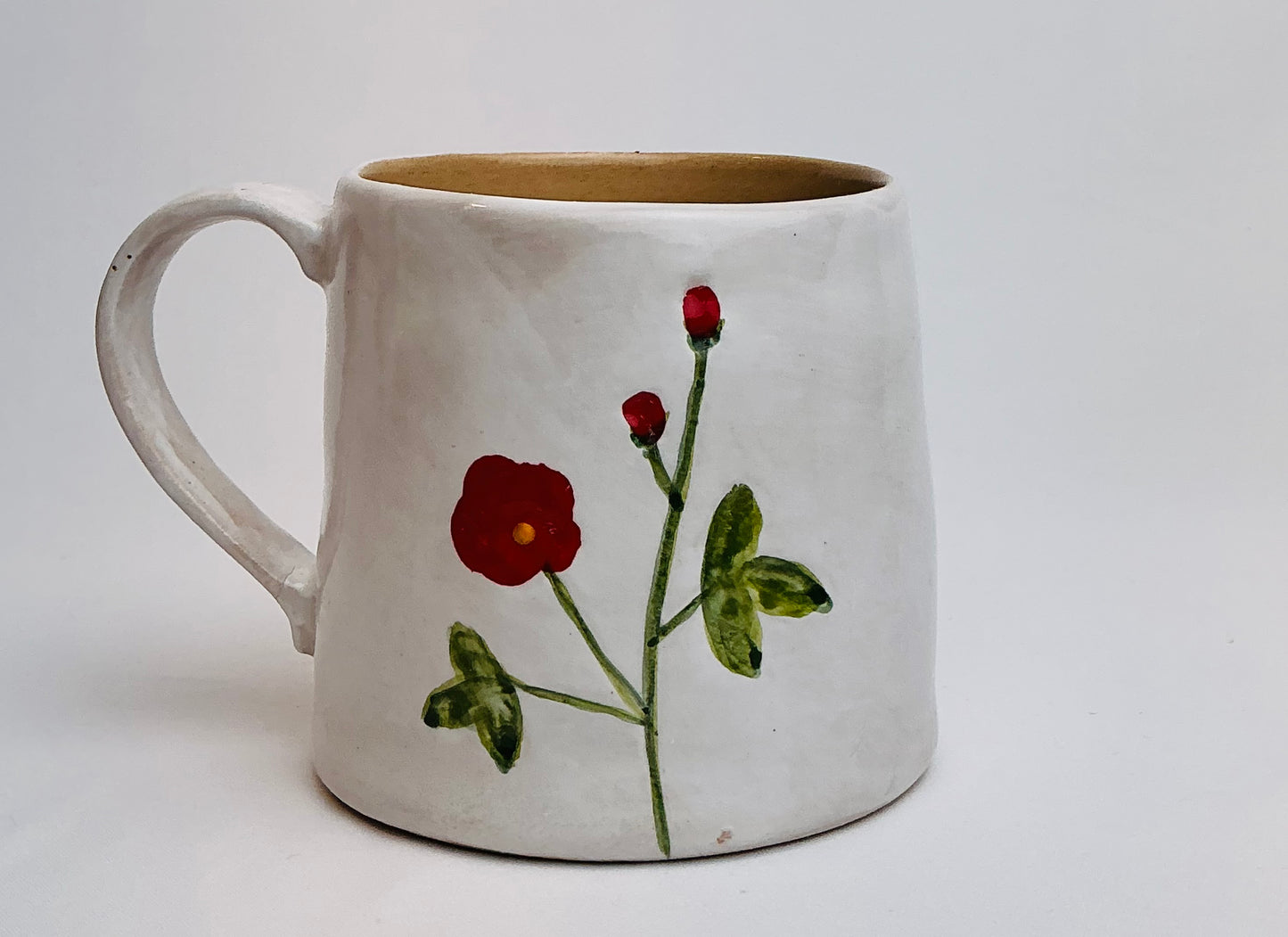 Potter’s Studio Hand-Painted Floral Ceramic Mug ( Multiple colors)