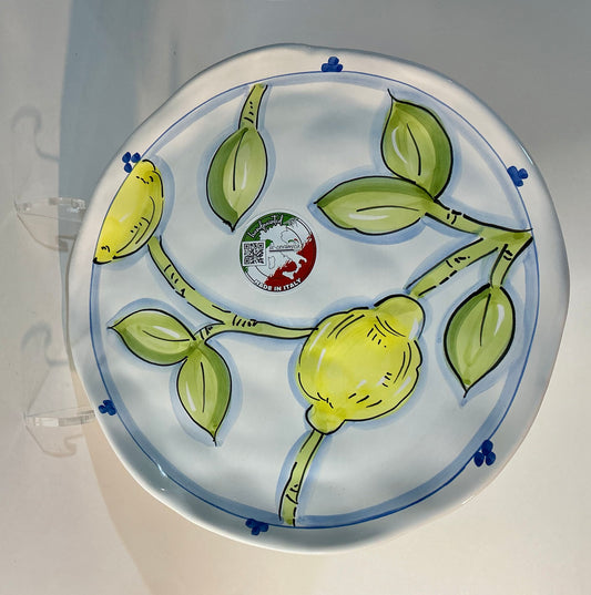 Ceramisia Dinner Plate with Lemon Design 10.5” made in Italy