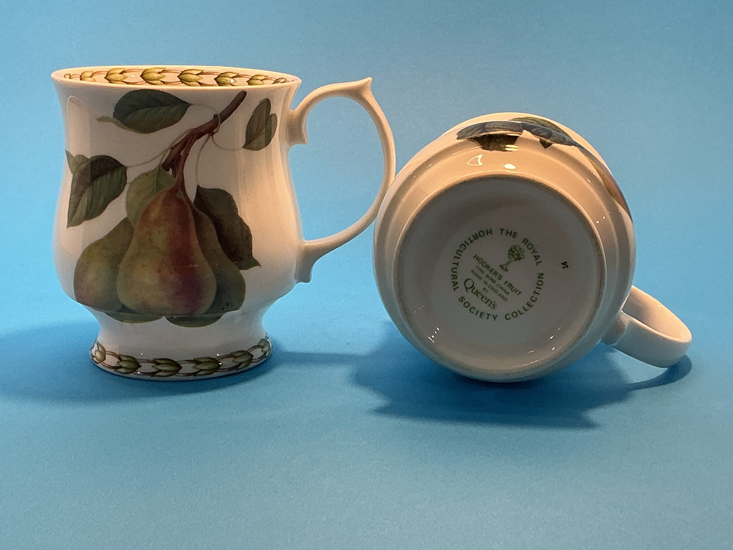 Queen’s vintage fine bone china hookers fruit set of 2 Mugs pear/apple