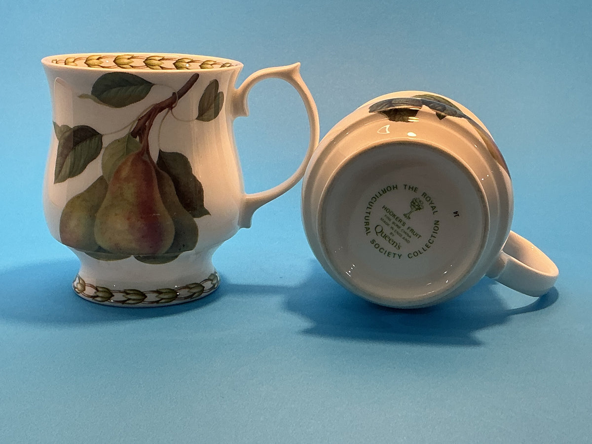 Queen’s vintage fine bone china hookers fruit set of 2 Mugs pear/apple