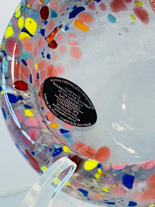 MURANO Style Candy or Key Bowl Nuova Cristalleria Arzanese hand blown in Italy