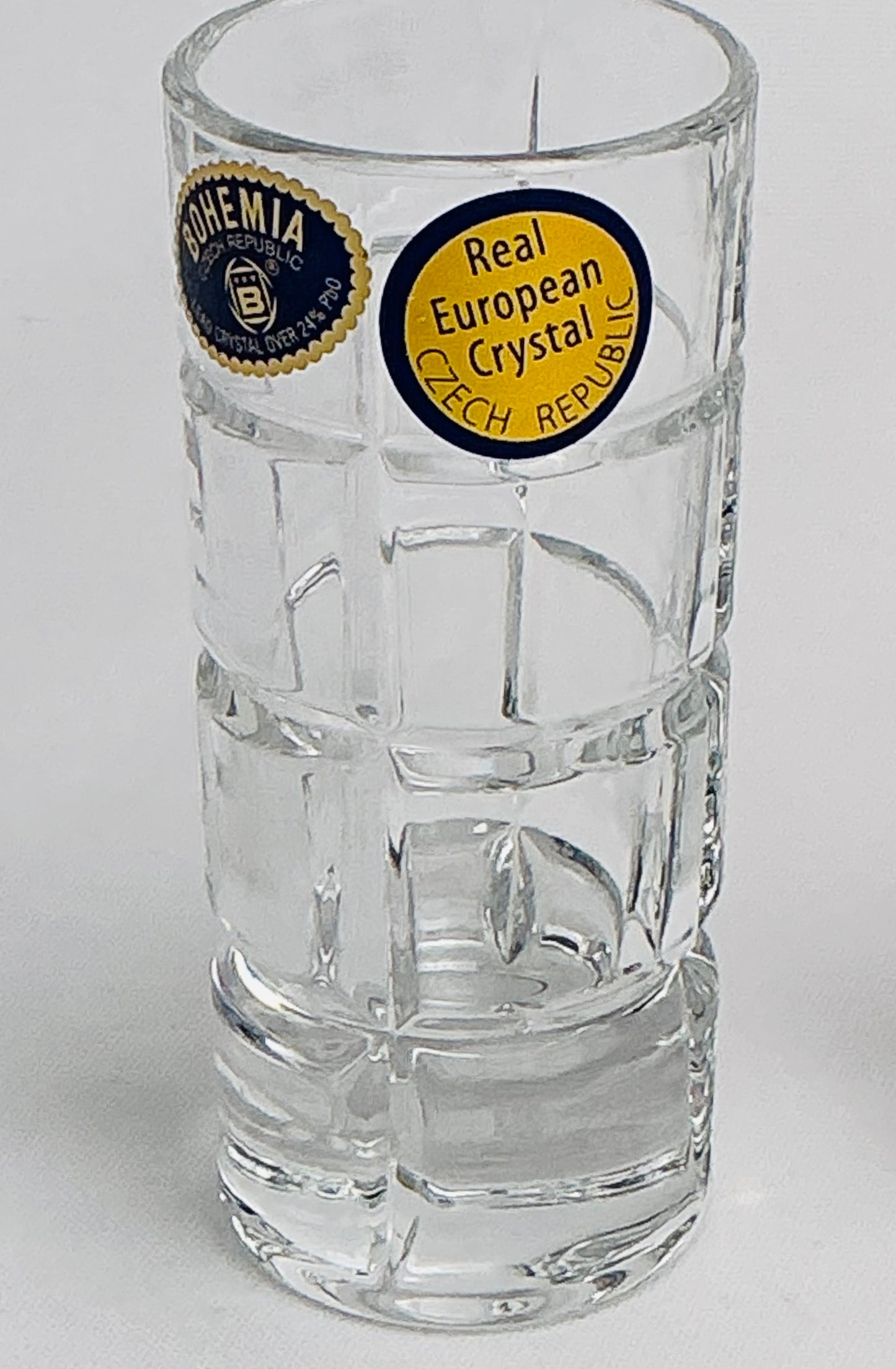 Bohemia set of 2 Ricky/TimeSquare Shot Glasses 3.4oz Made in the Czech Republic