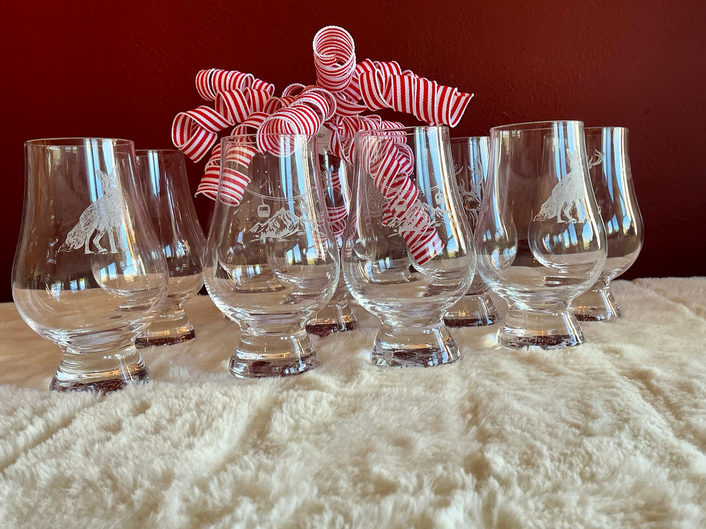 Set Of 2 Glencairn Whiskey Tasting Glasses Deer Head